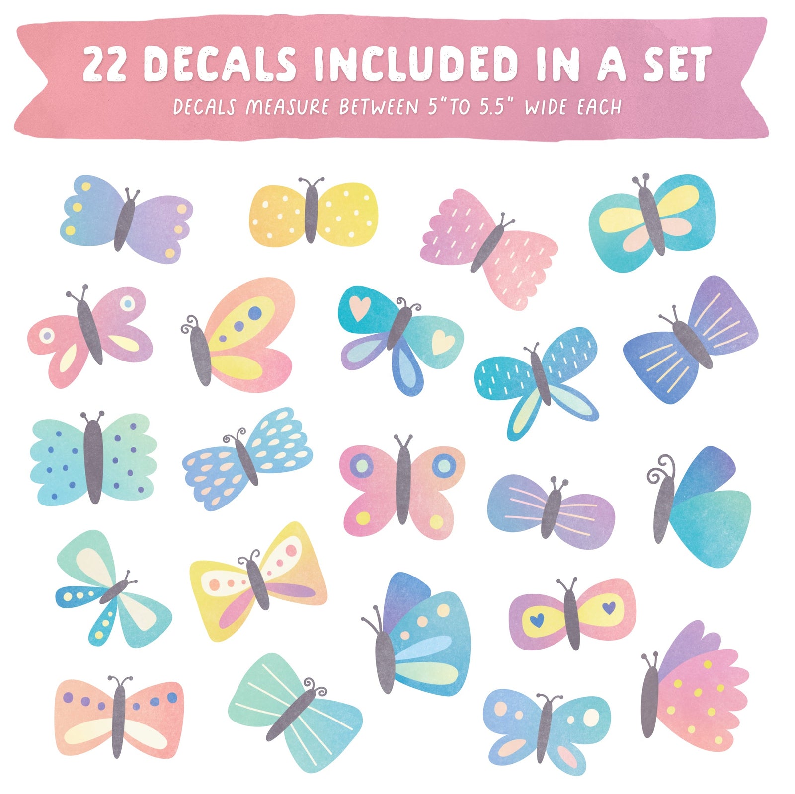 Breezy Butterfly Fabric Wall Decals