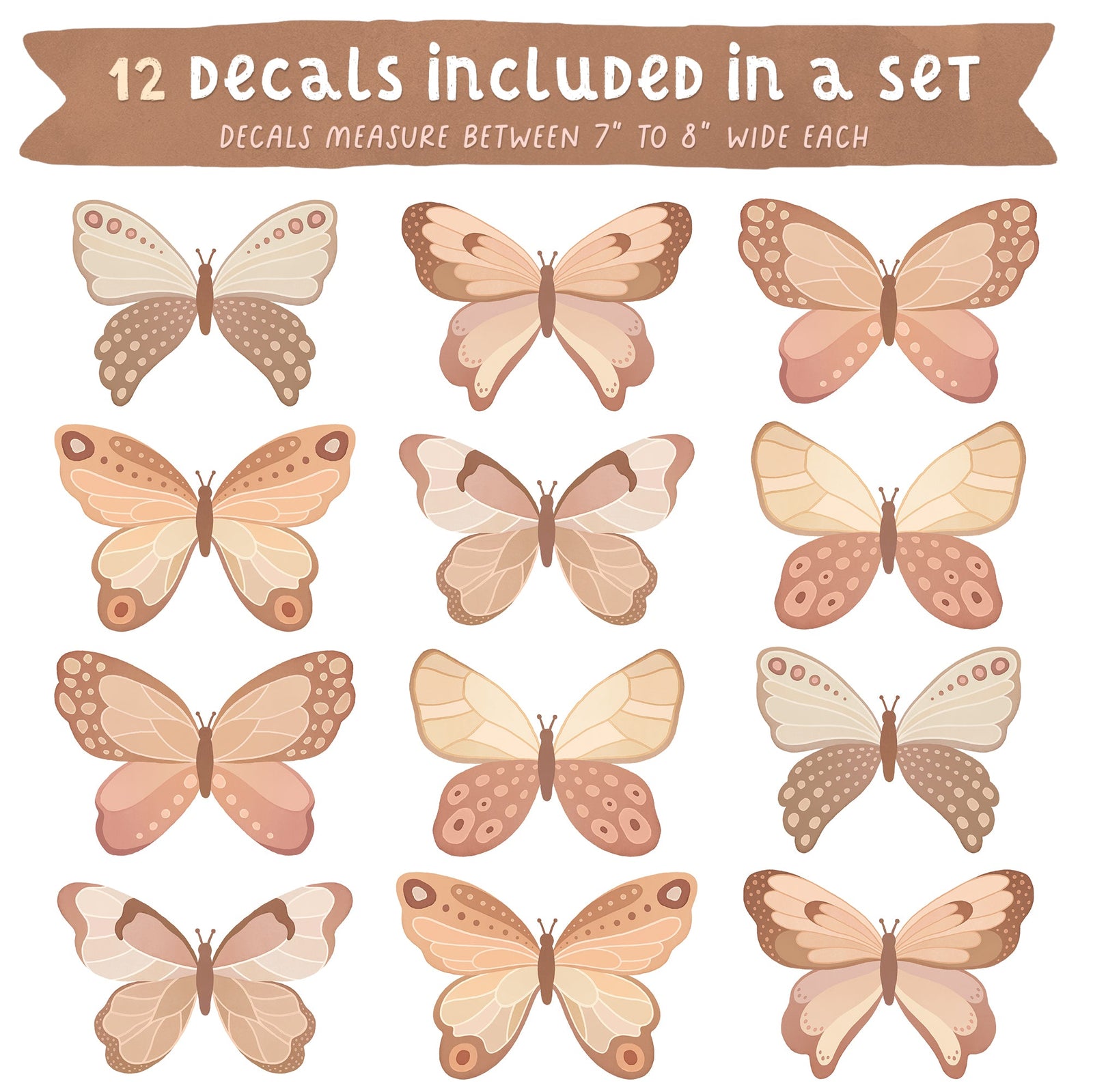 Bohemian Butterfly Fabric Wall Decals
