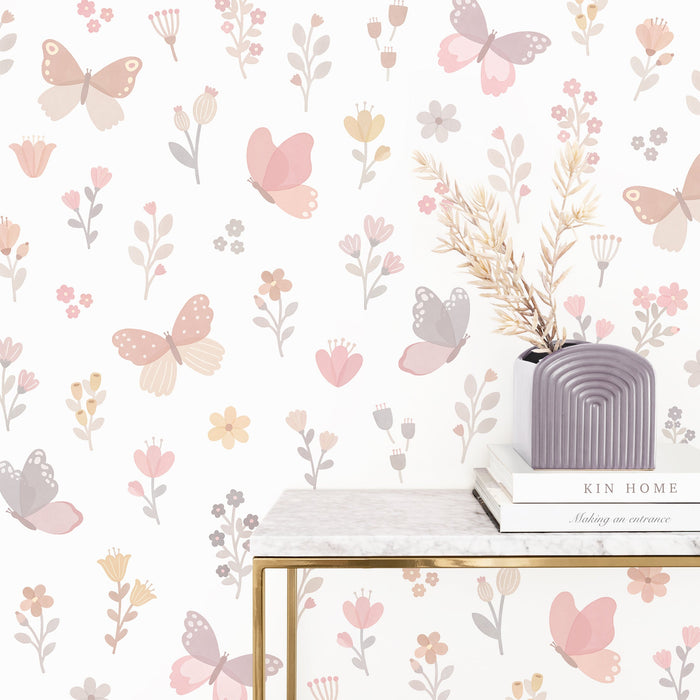 Butterfly Blossoms Fabric Wall Decal Set