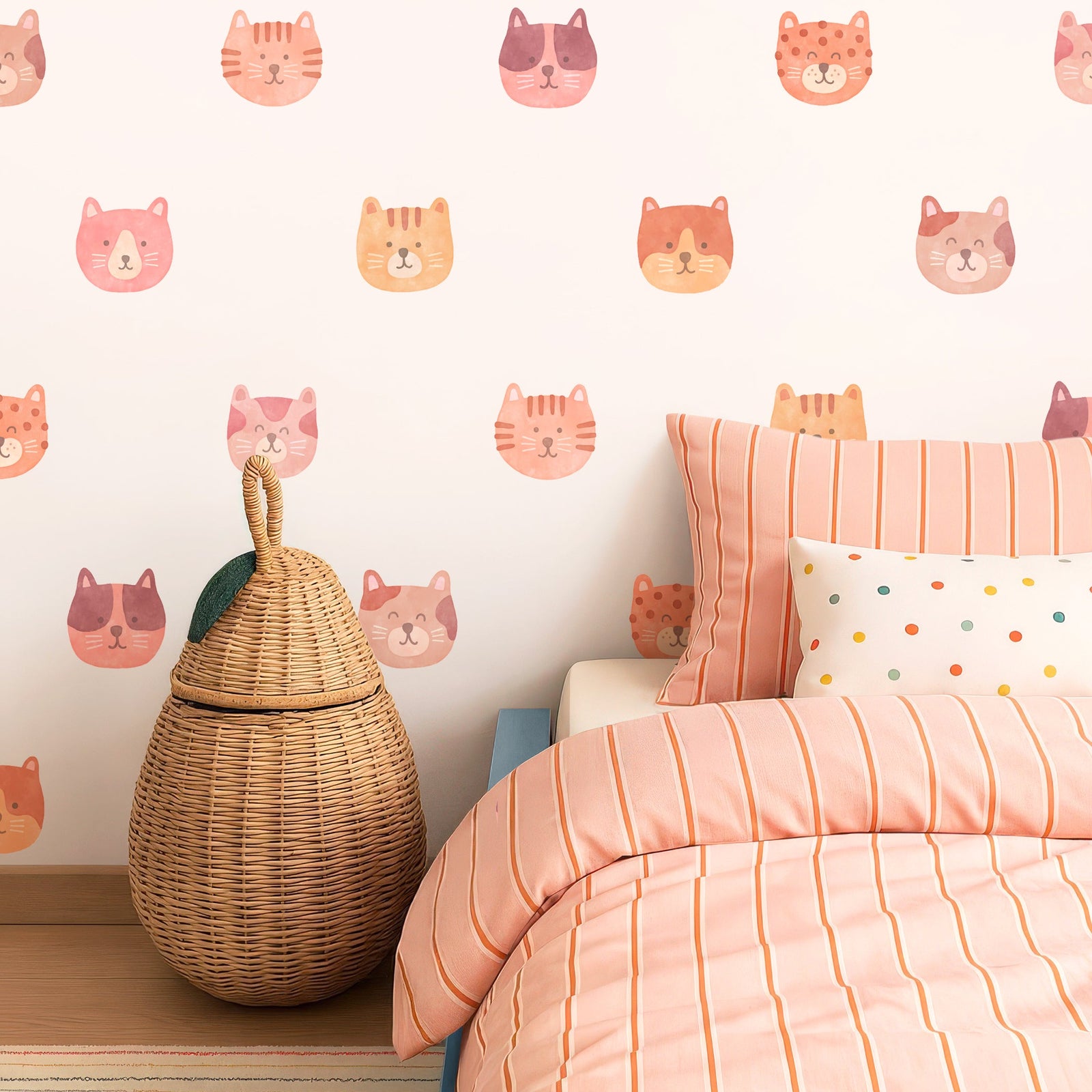 Cat Face Fabric Wall Decals