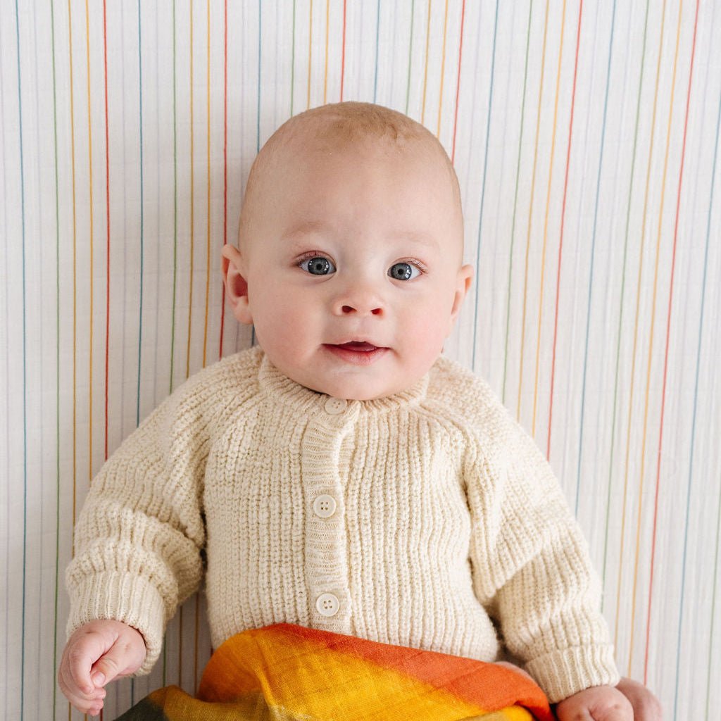 Rainbow Stripe Crib Sheet