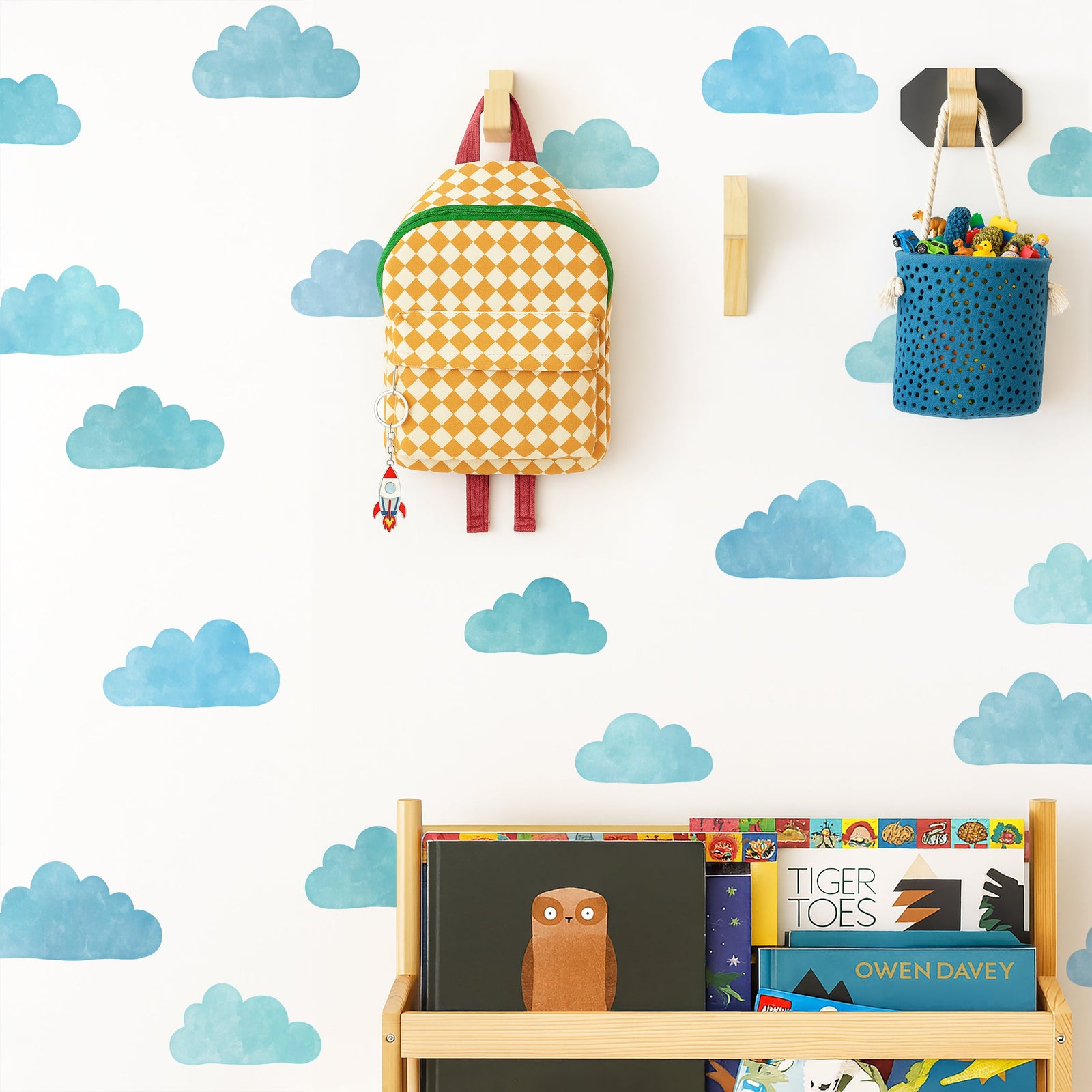 Whimsy Clouds Fabric Wall Decals - Blue