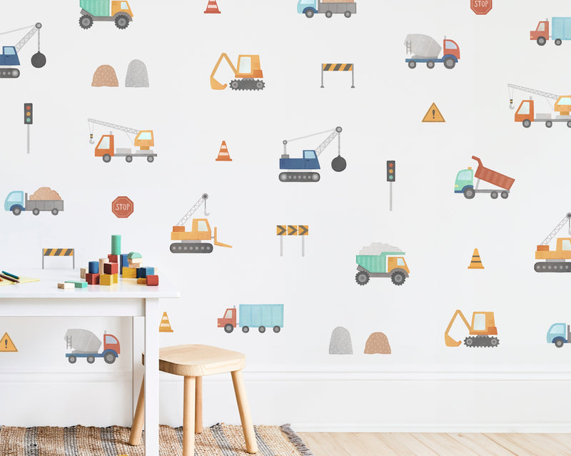 Under Construction Fabric Wall Decal Set