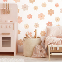 daisies printed watercolor floral wall decals