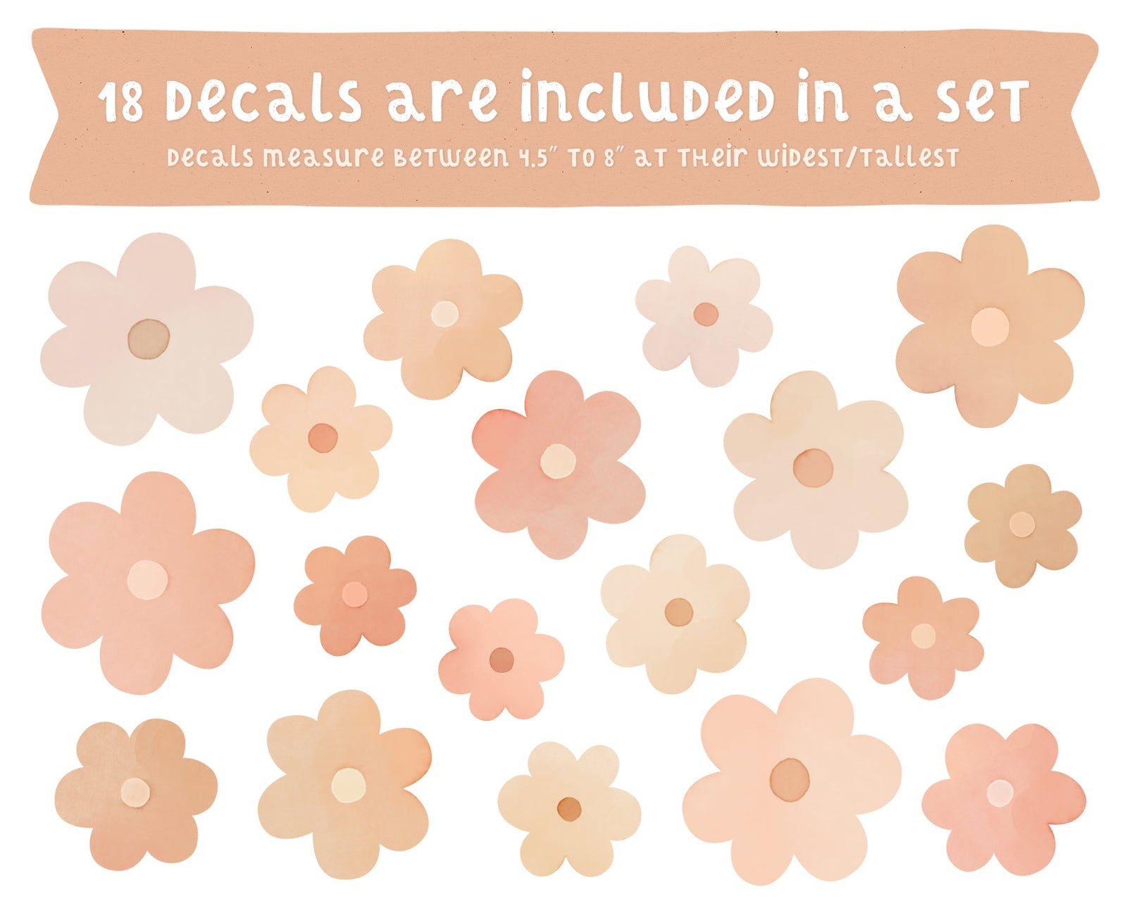 Watercolor Daisy Fabric Wall Decals