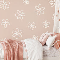 daisy doodles floral wall decals