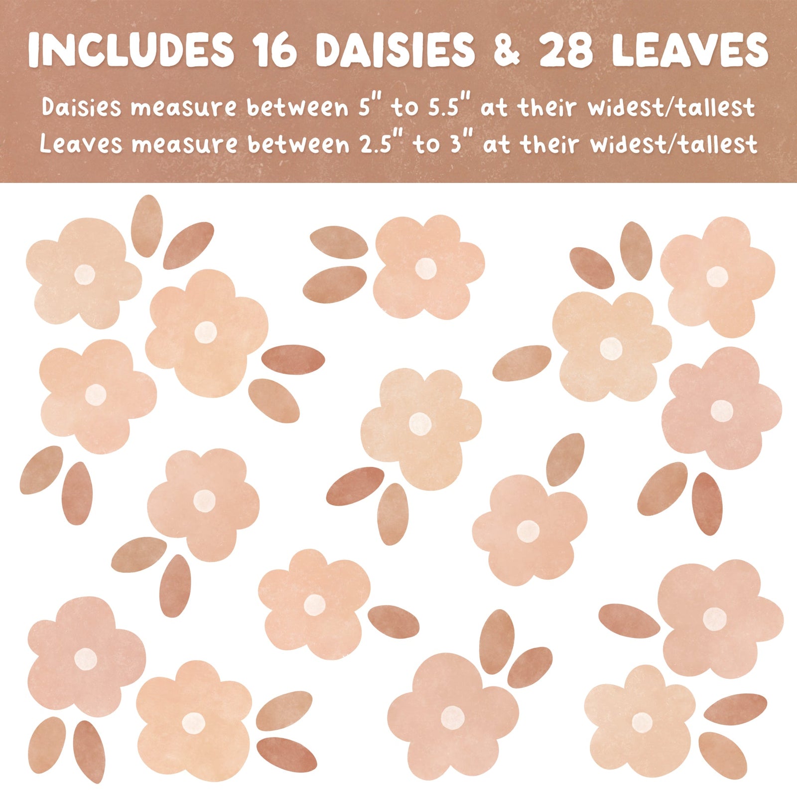 Beige Botanica Daisy Fabric Wall Decals