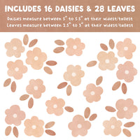 Beige Botanica Daisy Fabric Wall Decals