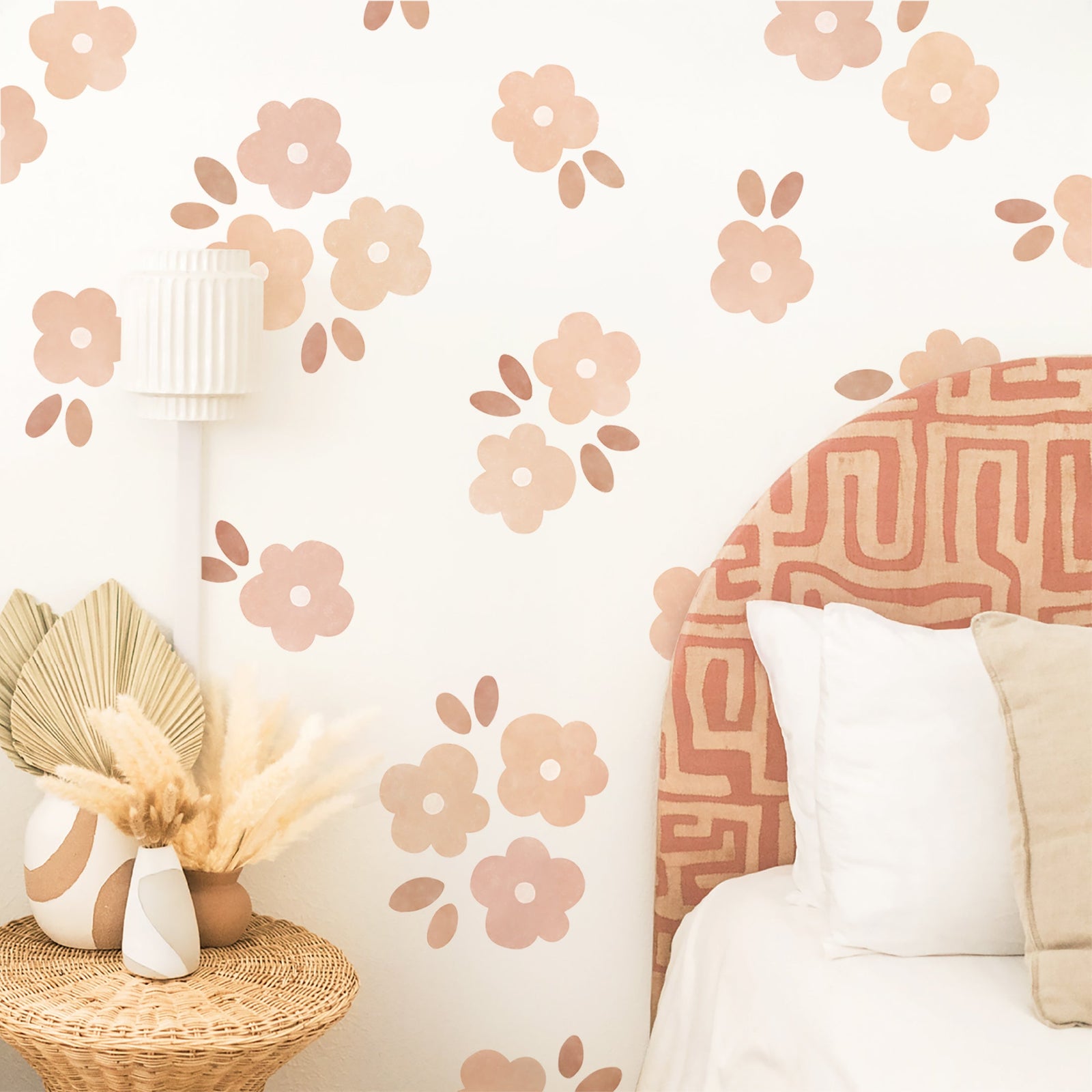 Beige Botanica Daisy Fabric Wall Decals