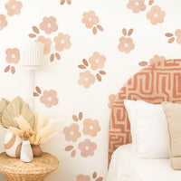 Beige Botanica Daisy Fabric Wall Decals