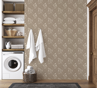 Floral and Lattice Patterned Wallpaper