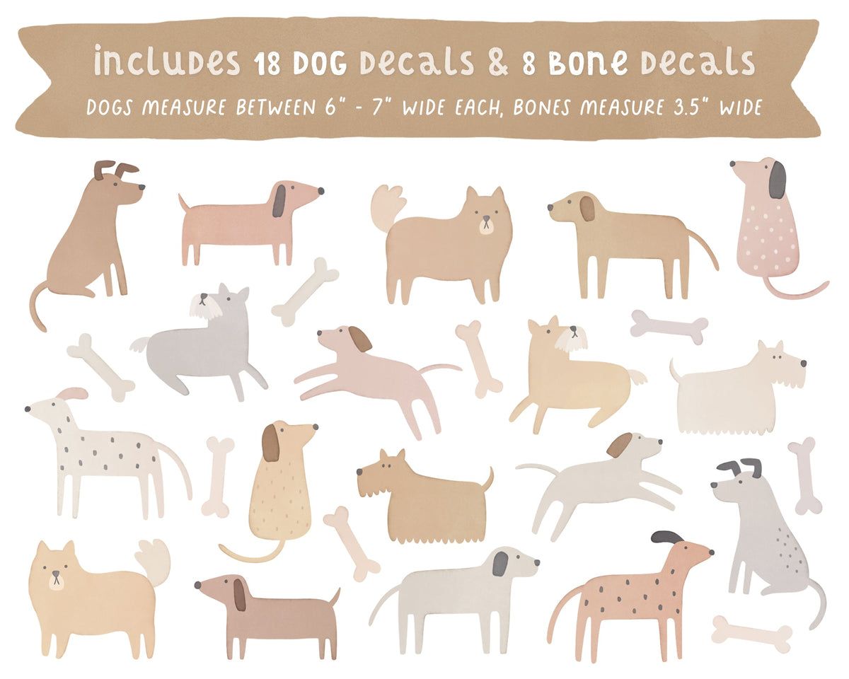 Puppy Parade Fabric Wall Decals