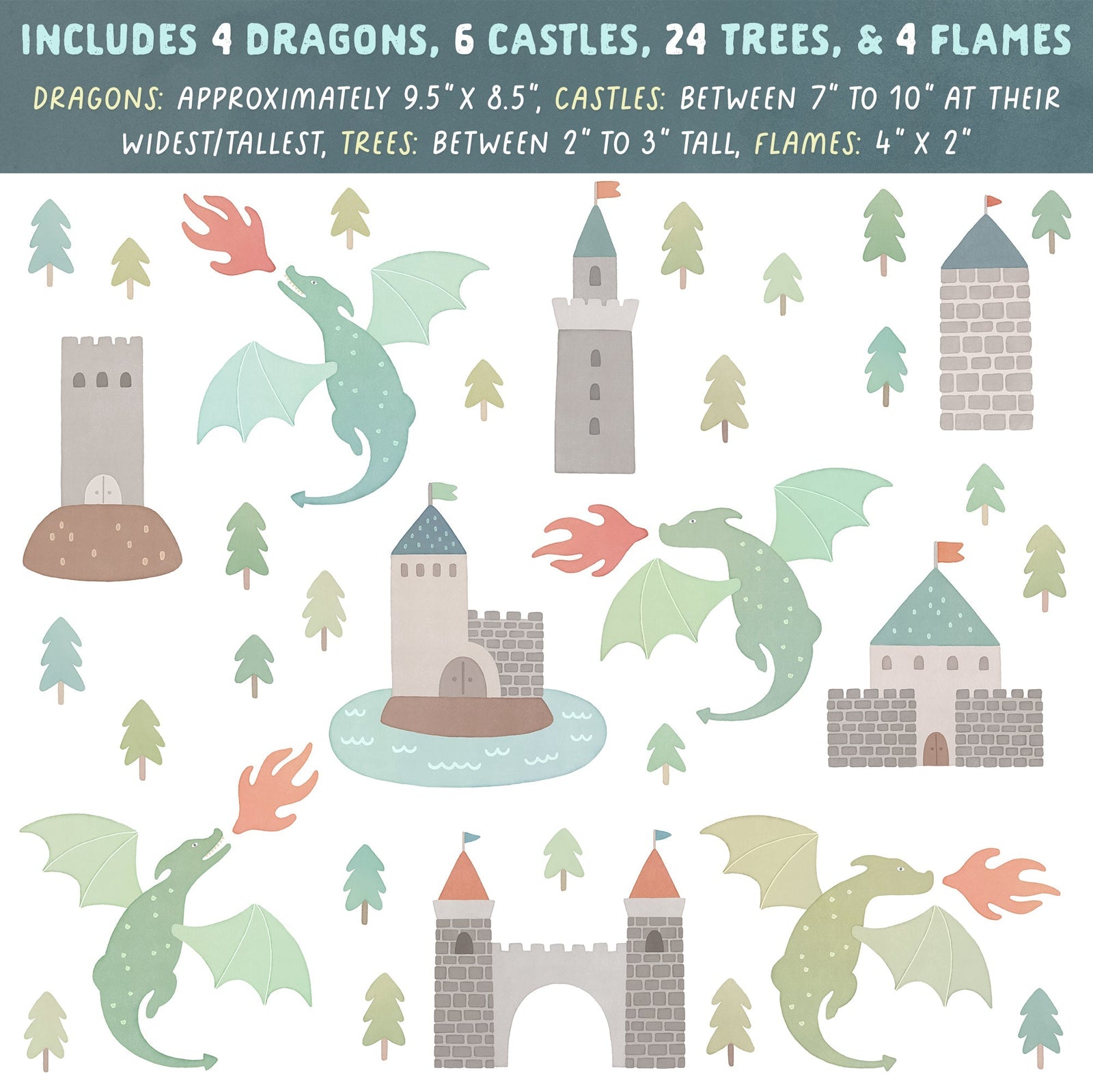 Fire + Fortress Fabric Wall Decals