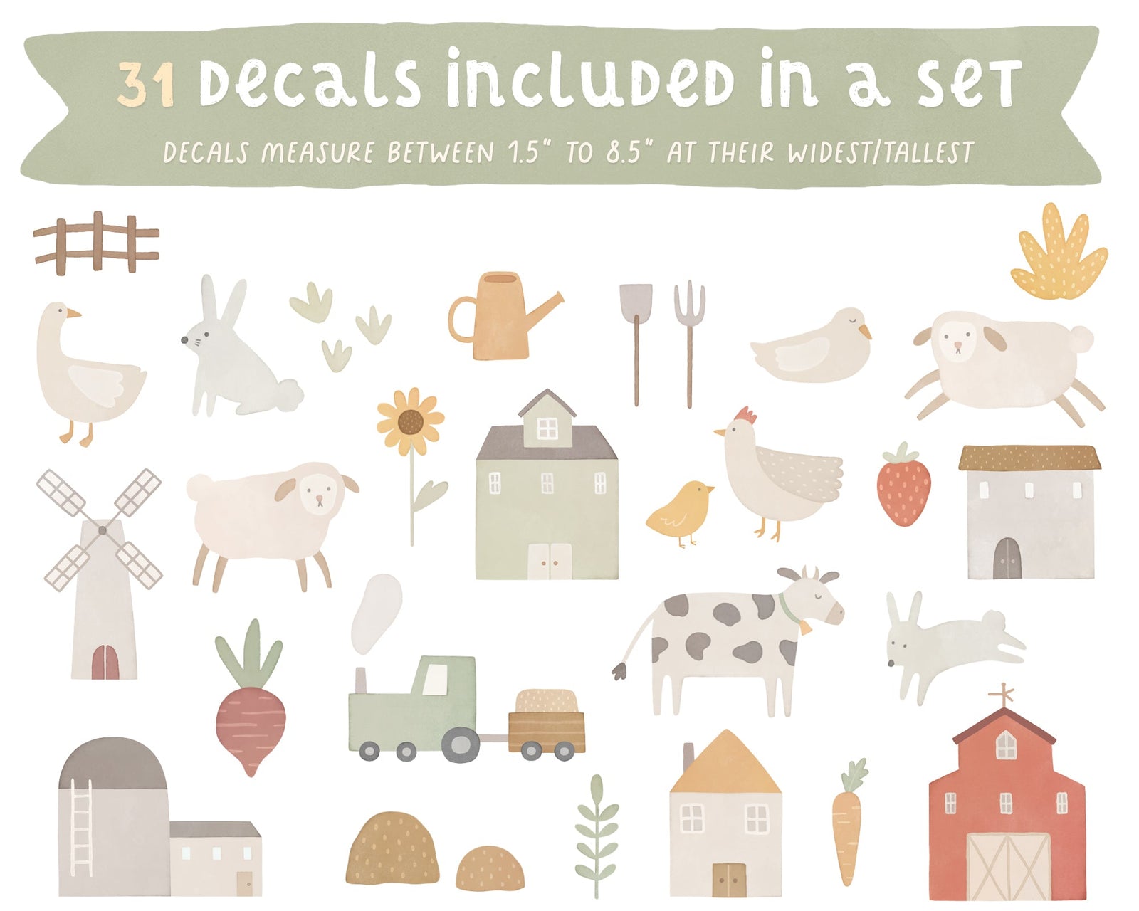 Countryside Charm Fabric Wall Decals