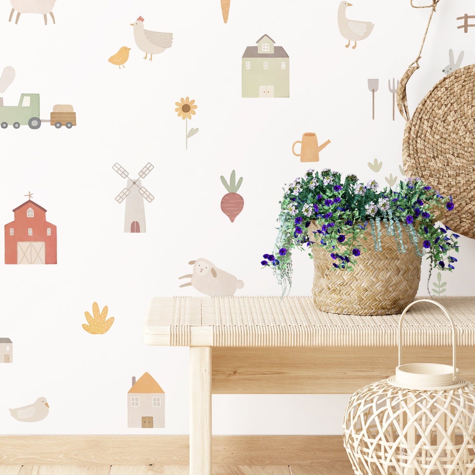 Countryside Charm Fabric Wall Decals