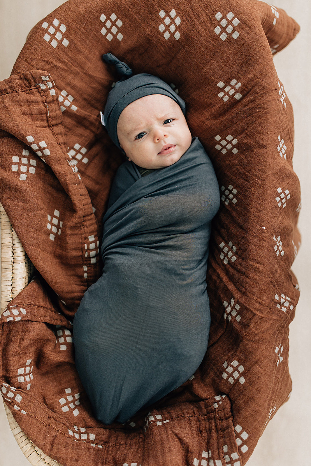 Charcoal Bamboo Stretch Swaddle Blanket