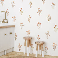 Floral bunch wall decal neutral