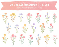 Floral Bunches Fabric Wall Decal Set - Pastel