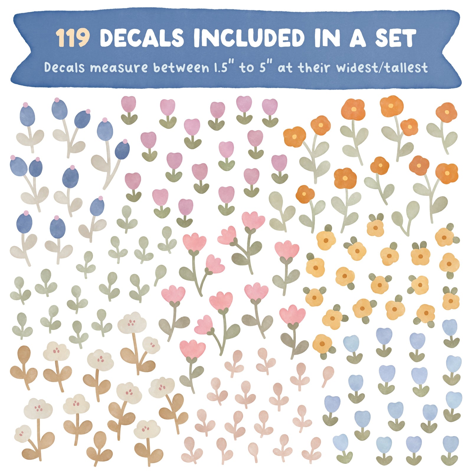 Flower Fields Fabric Wall Decals