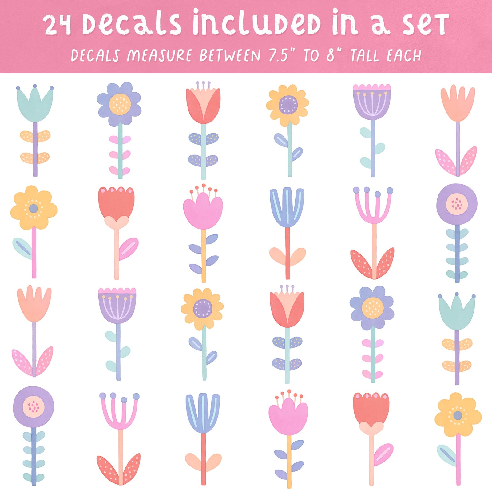 Flower Power Fabric Wall Decals
