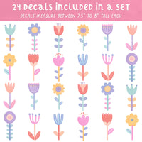 Flower Power Fabric Wall Decal Set