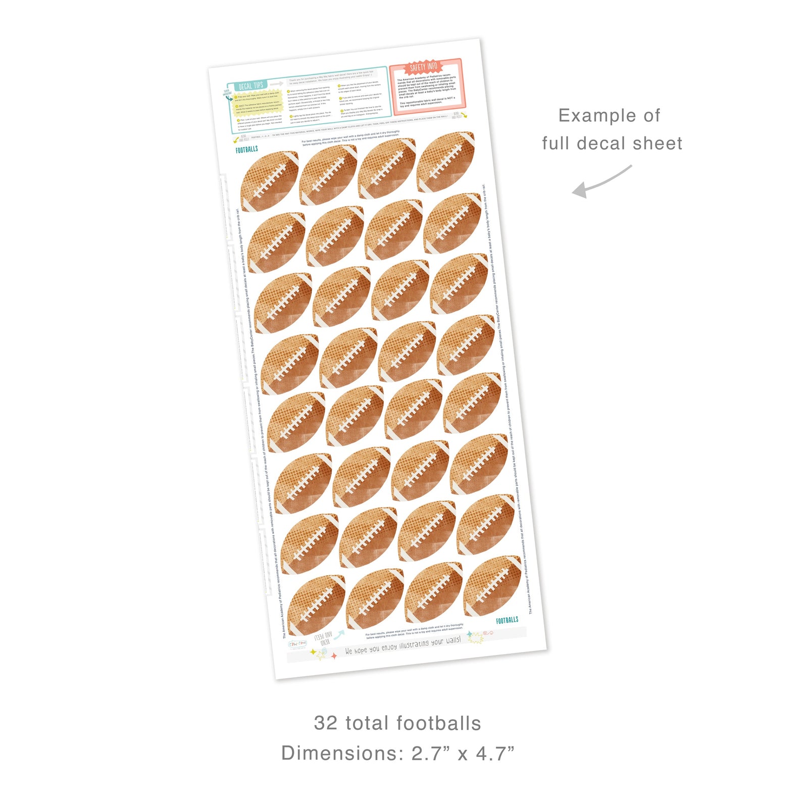 Football Fabric Wall Decals