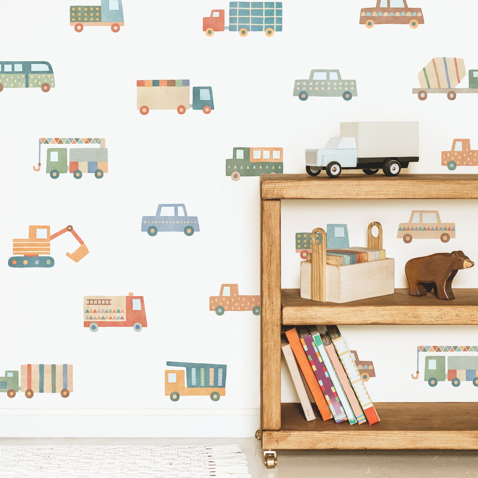 Cars and Construction Vehicle Fabric Wall Decals