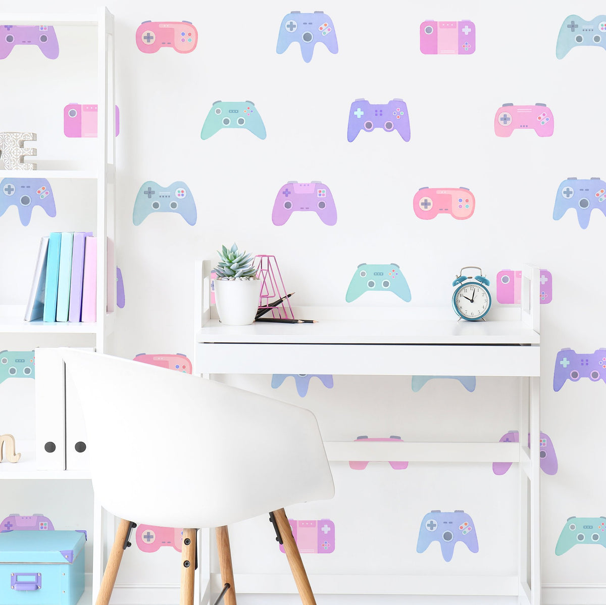 Pastel Video Game Controller Wall Decals