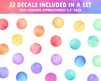 Watercolor Rainbow Dot Wall Decals