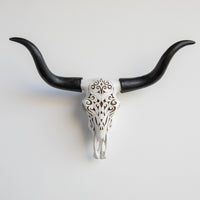 Faux Carved Texas Longhorn Skull