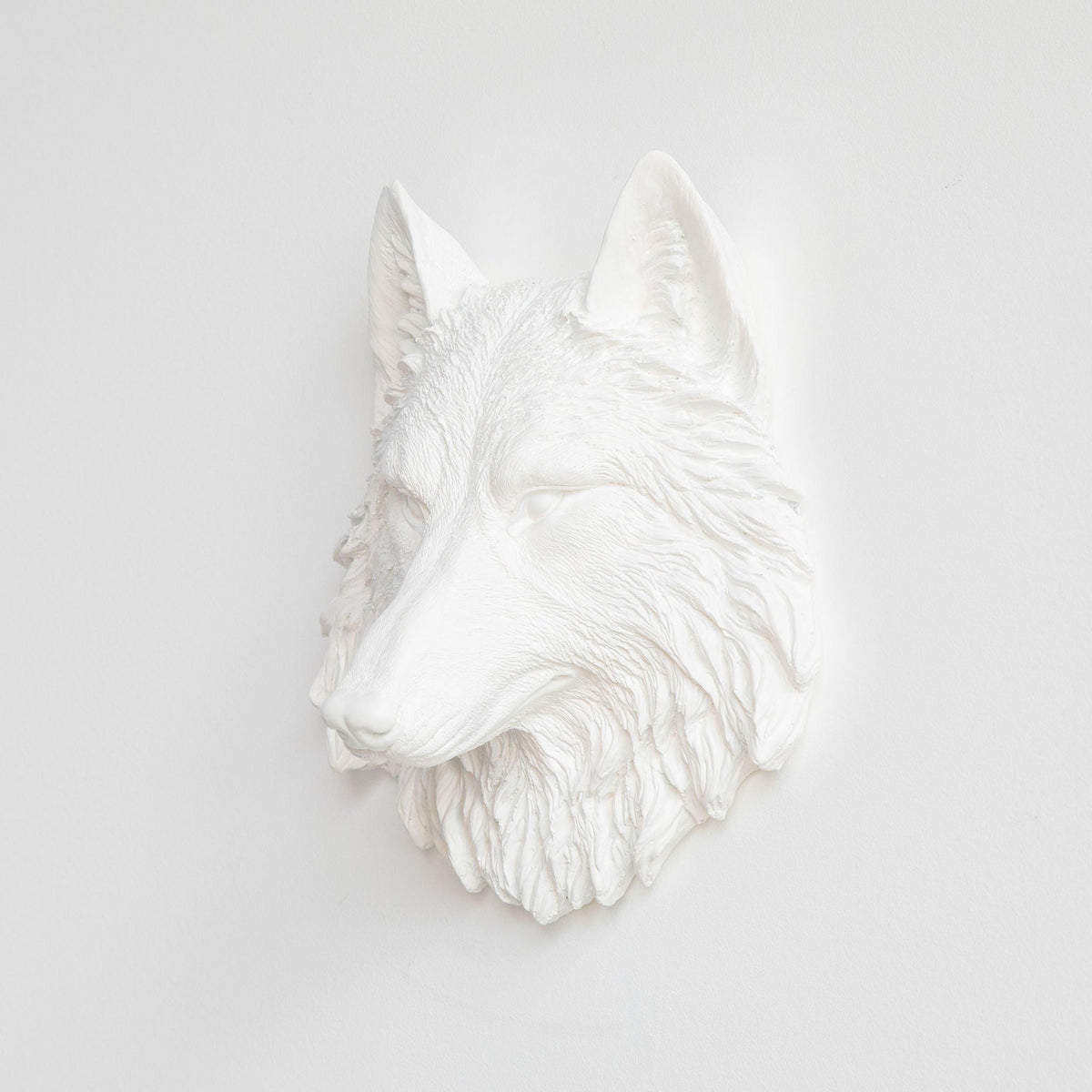 Faux Mini Wolf Head Sculpture