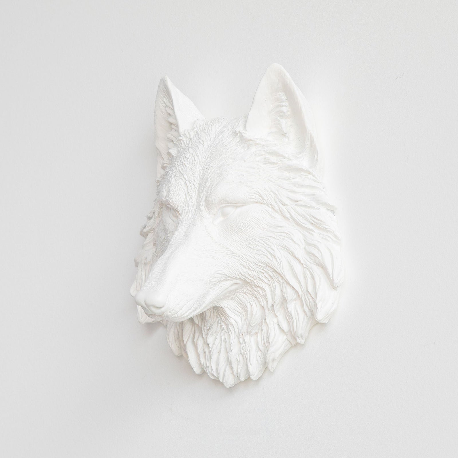 Faux Mini Wolf Head Sculpture