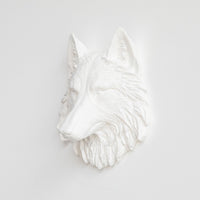 Faux Mini Wolf Head Sculpture