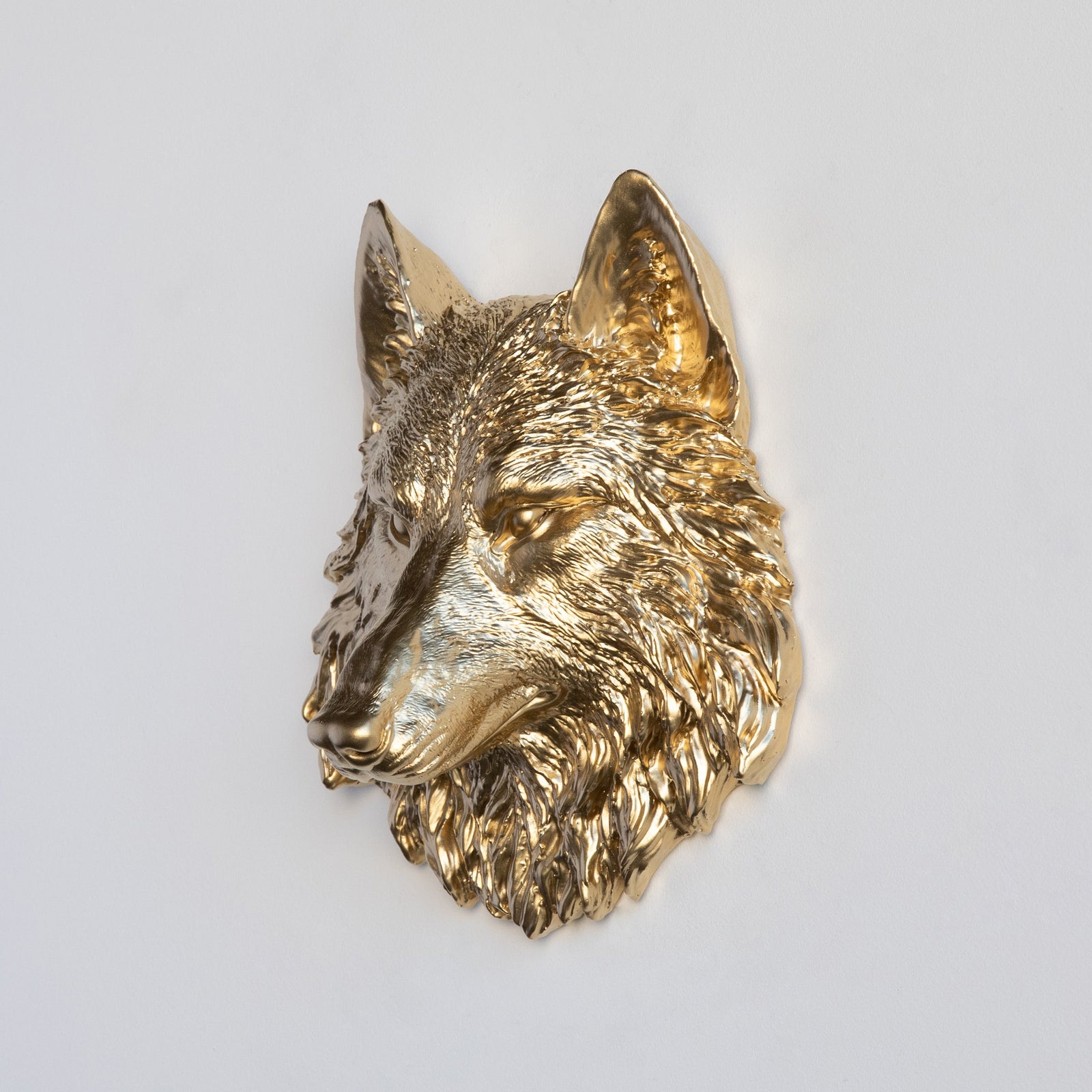 Faux Mini Wolf Head Sculpture