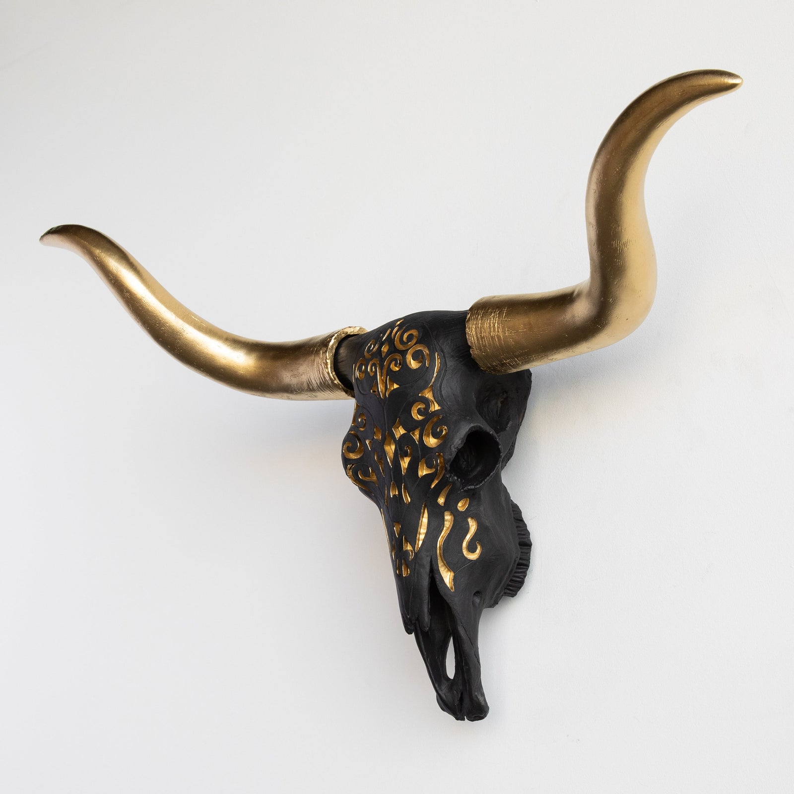 Faux Carved Texas Longhorn Skull