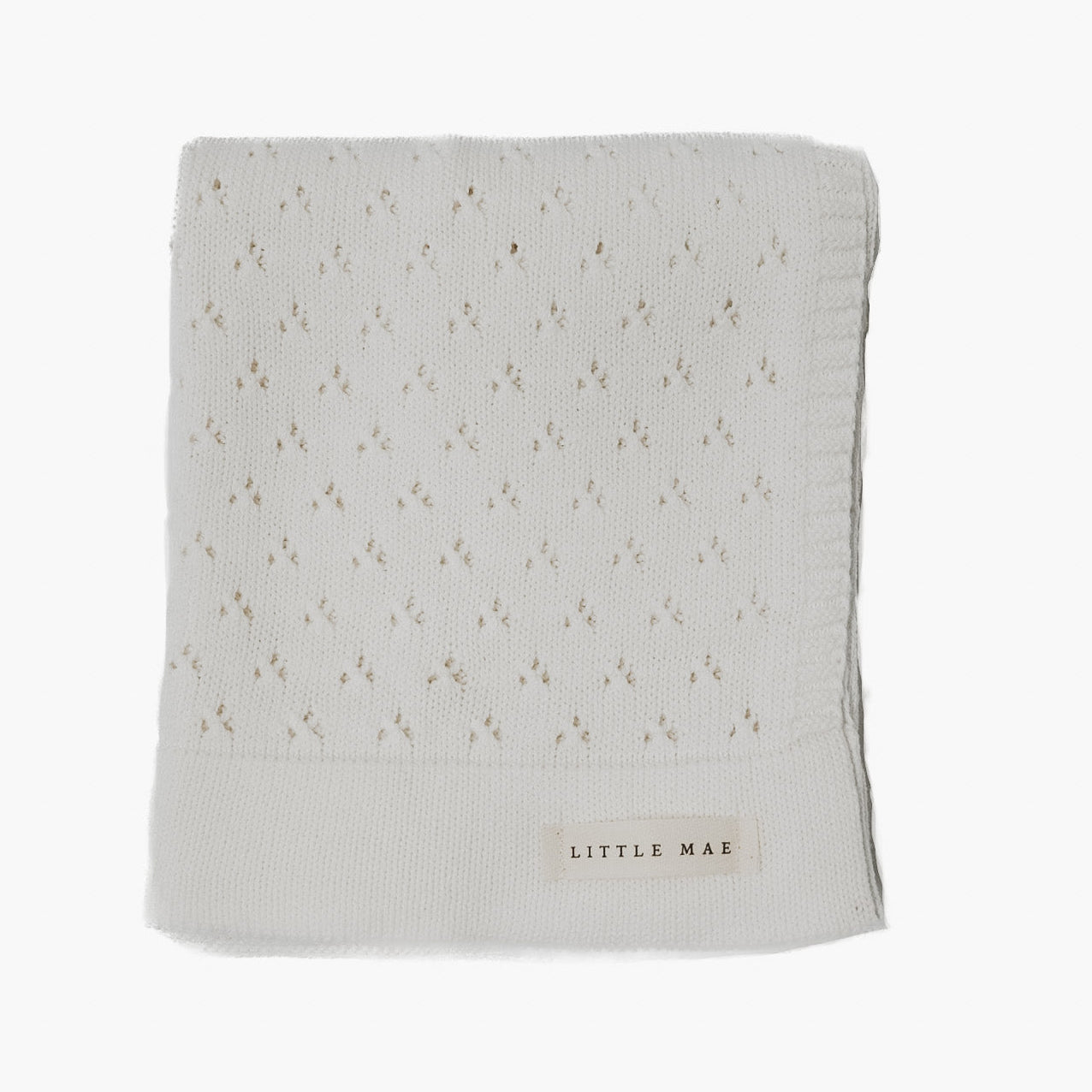 Vanilla Pointelle Knit Blanket