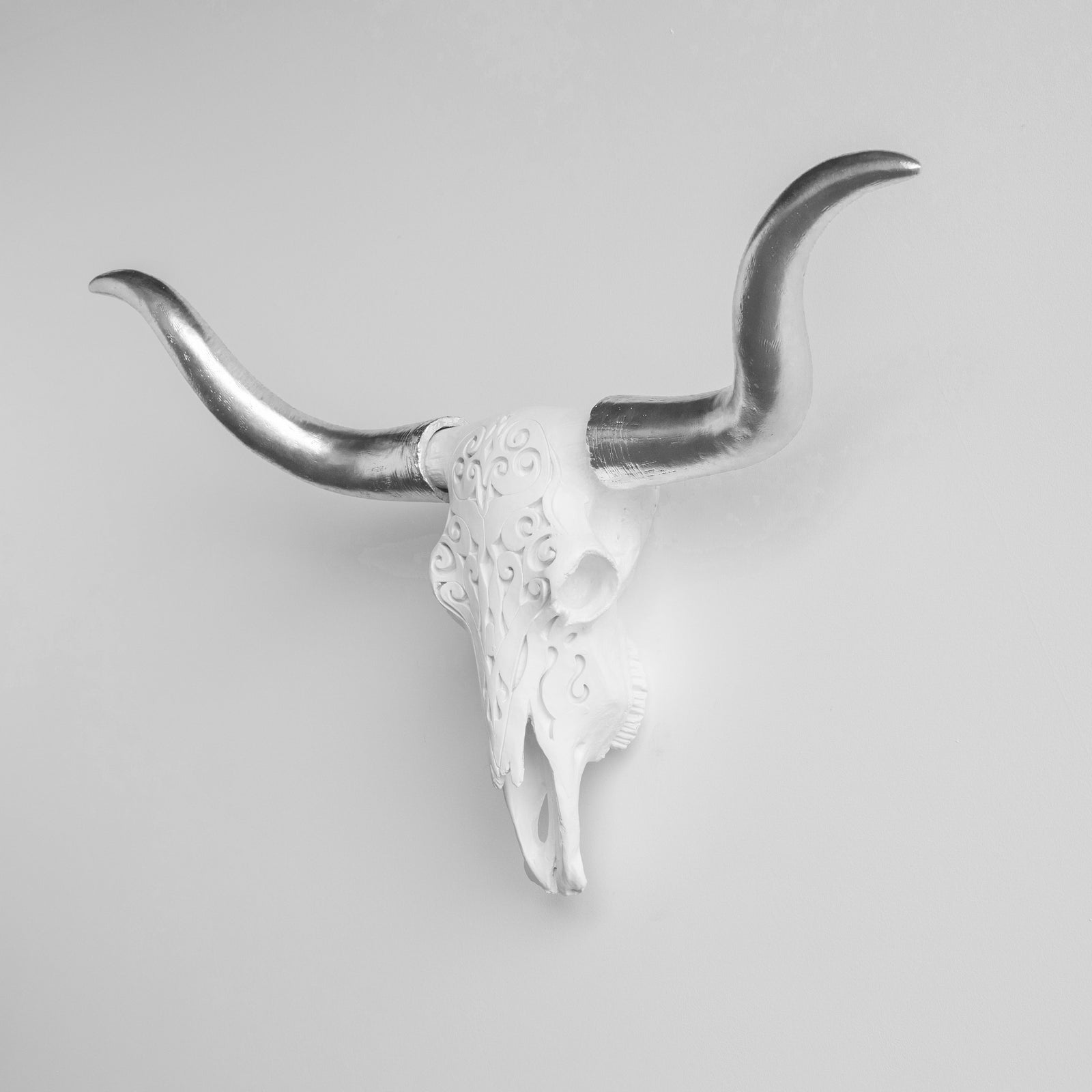 Faux Carved Texas Longhorn Skull