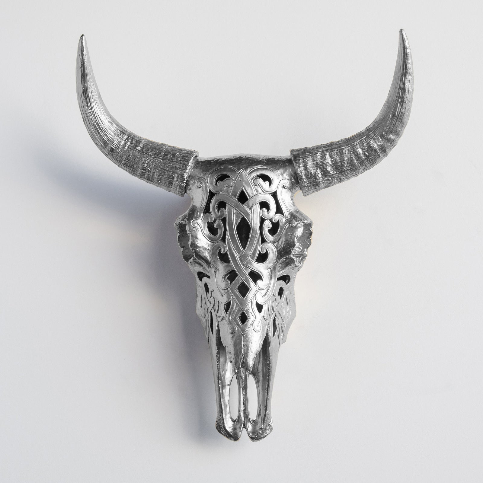 Faux Carved Cow Skull Wall Hanging