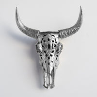 Faux Carved Cow Skull Wall Hanging