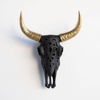 Faux Carved Cow Skull Wall Hanging