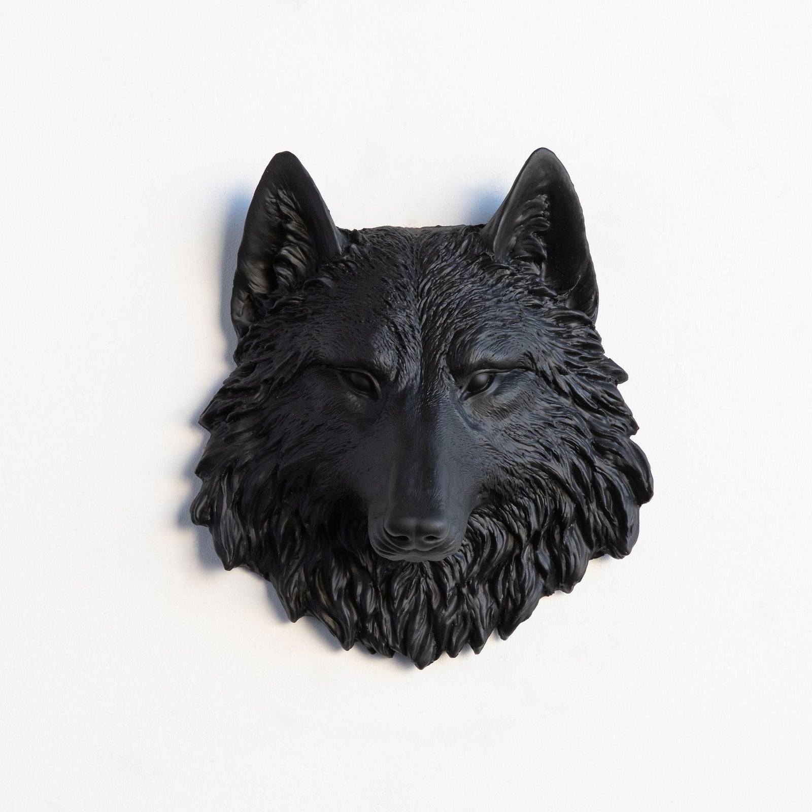 Faux Mini Wolf Head Sculpture