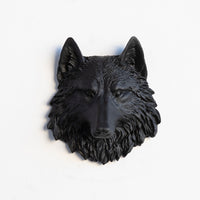 Faux Mini Wolf Head Sculpture