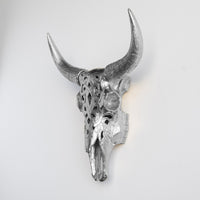 Faux Carved Cow Skull Wall Hanging
