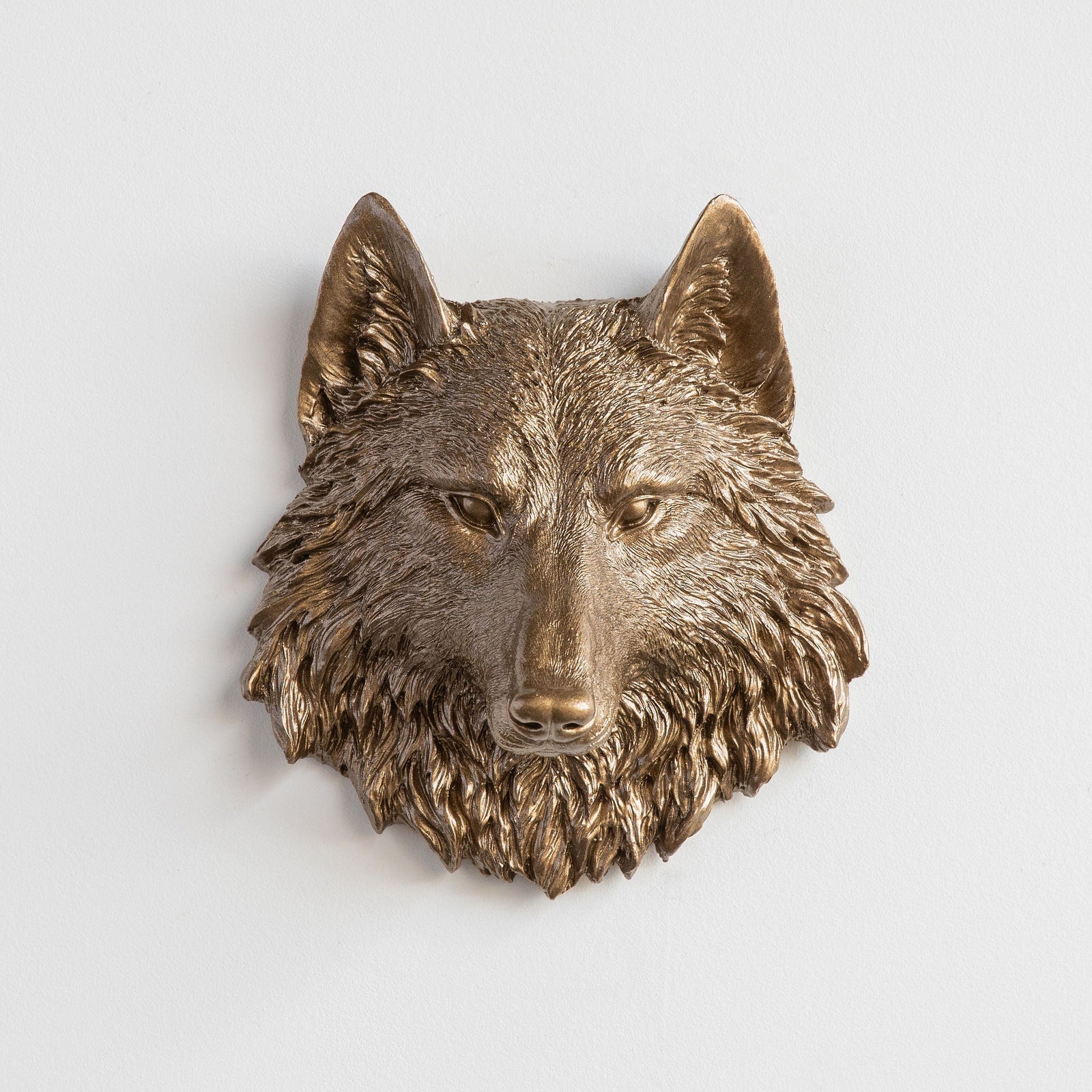 Faux Mini Wolf Head Sculpture