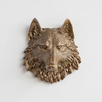 Faux Mini Wolf Head Sculpture