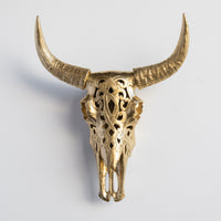 Faux Carved Cow Skull Wall Hanging
