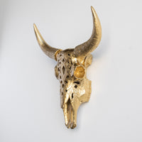 Faux Carved Cow Skull Wall Hanging