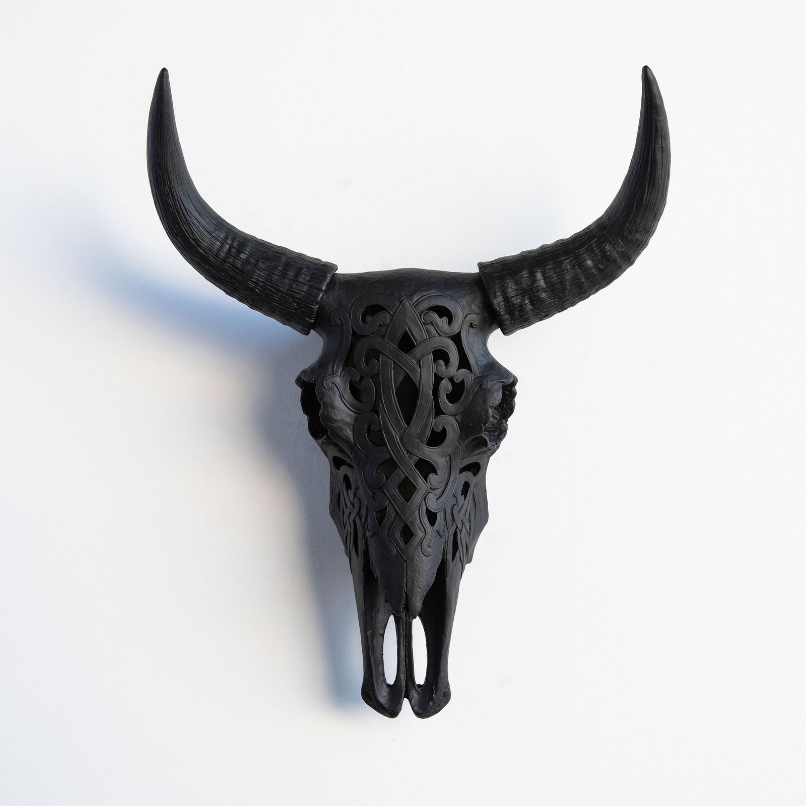 Faux Carved Cow Skull Wall Hanging