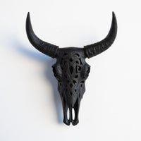 Faux Carved Cow Skull Wall Hanging