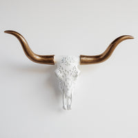 Faux Carved Texas Longhorn Skull
